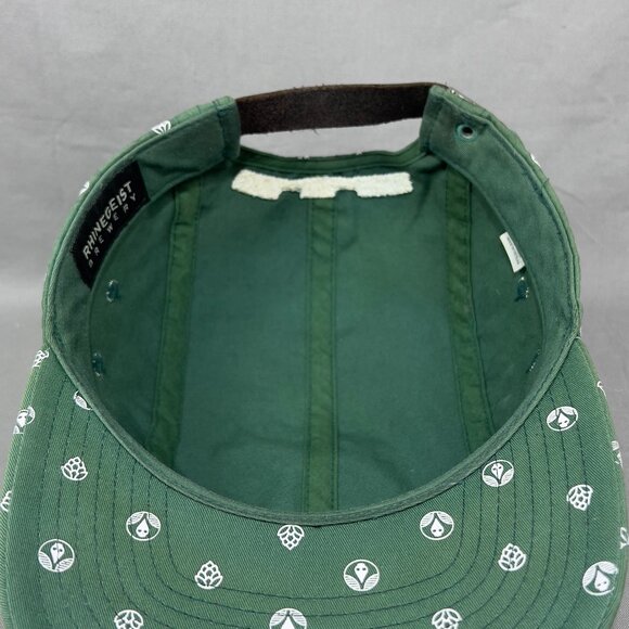 Rhinegeist Brewery Strapback Hat Cap Green 5 panel Beer Cincinnati Ohio USA Mens - Picture 12 of 15